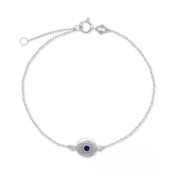 New GIANI BERNINI Blue Glass Evil Eye Ankle Bracelet - Picture 1 of 4